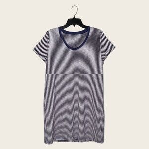 Universal Thread Blue Striped Short Sleeve Mini T-Shirt Dress